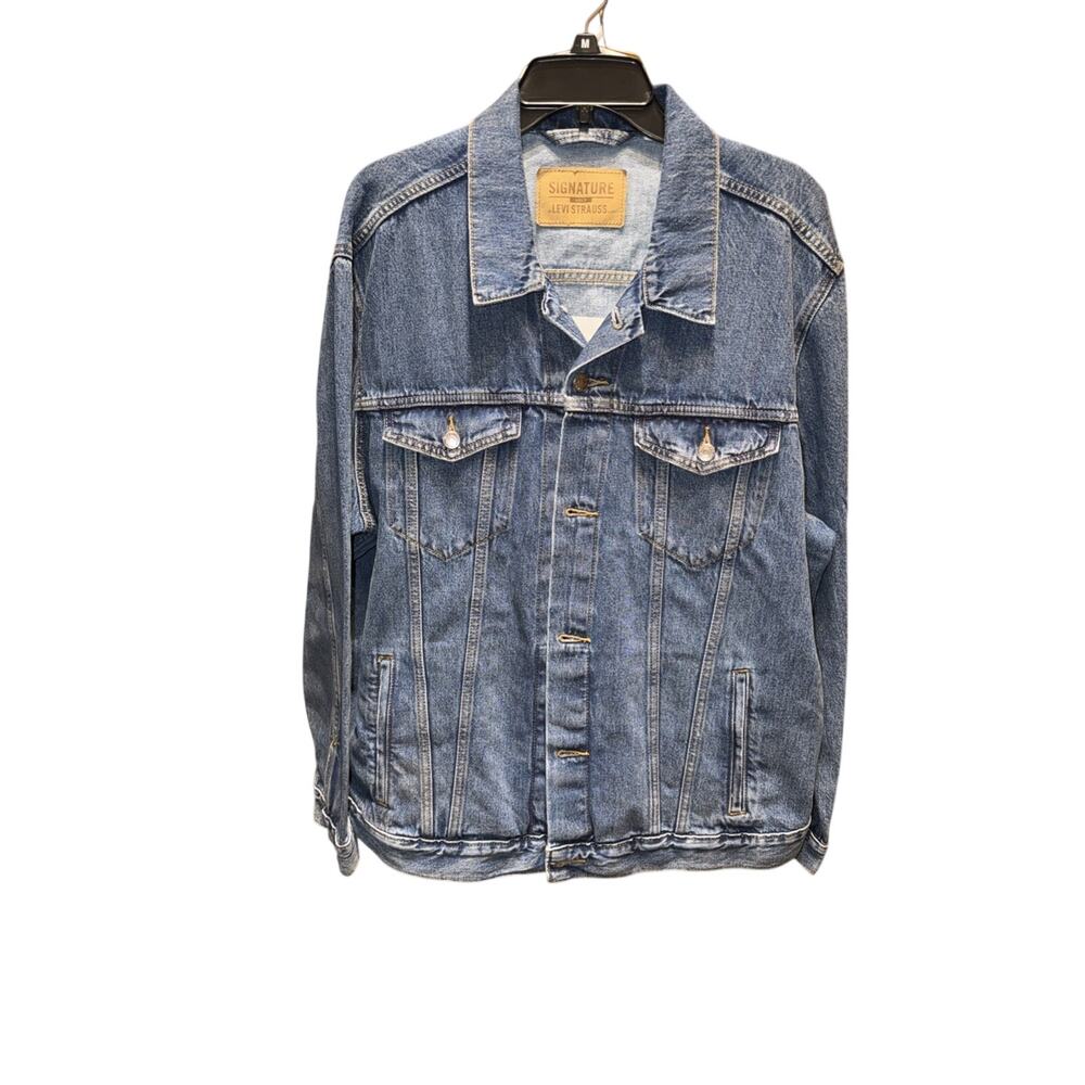 Levi Strauss Signature Gold Mens Denim Trucker Jacket XLarge XL Back Embroidery